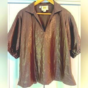 Brown Embossed Blouse